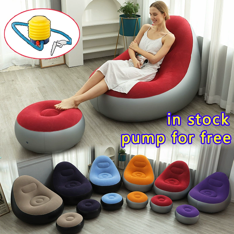 Новый стиль надувной комбинированный диван ноги насос ПВХ флокированный ленивый диван складной надувной кресло для взрослых