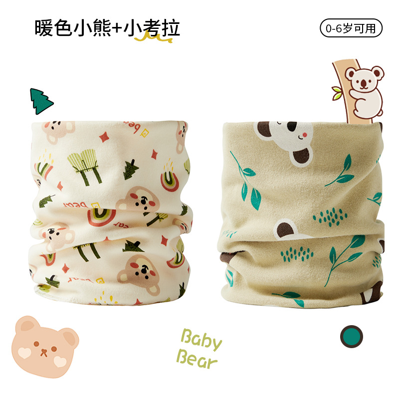 Children's scarf, set, 2 pieces, with little bears