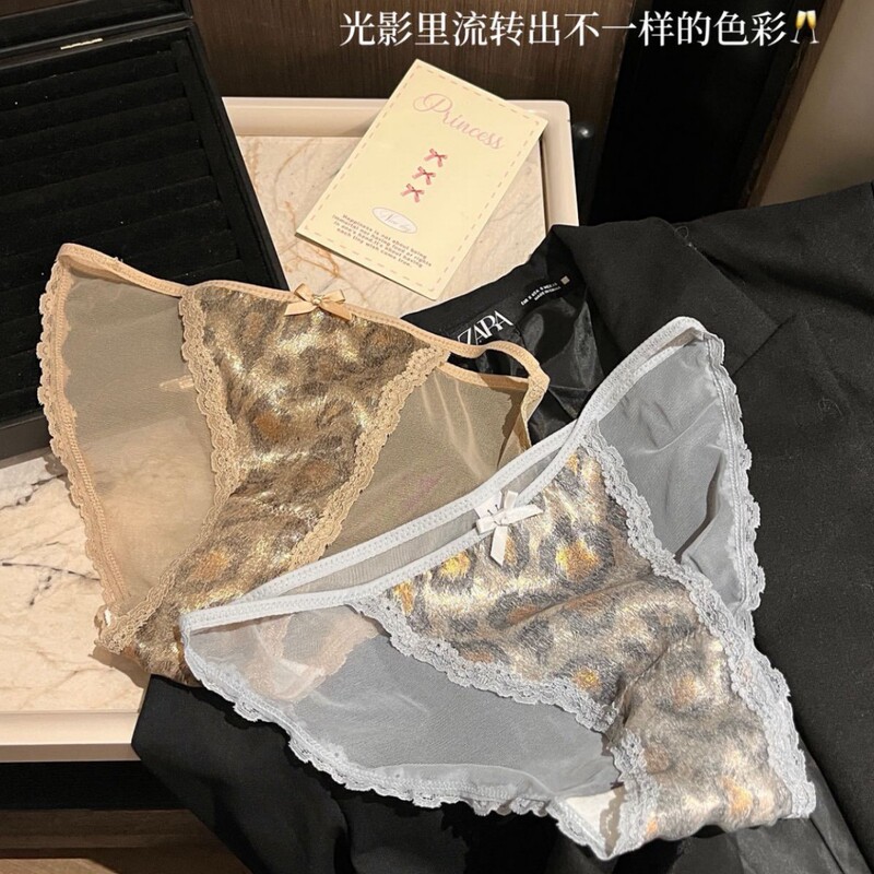 European and American Hotties~Leopard Print High Slit Sexy Underwear for Women Soft and Delicate Mesh High Elastic Skin-Friendly Women's Briefs European and American Hotties~Leopard Print High Slit Sexy Underwear for Women Soft and Delicate Mesh High Elastic Skin-Friendly Women's Briefs