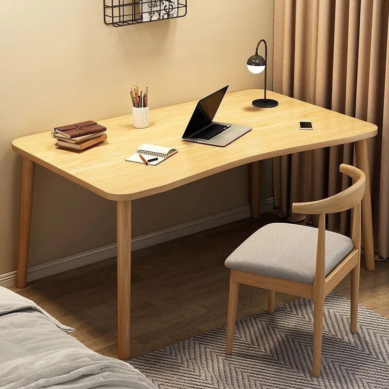 Desk Household Solid Wood Leg Computer Desk Bedroom Student Writing Desk Simple Small Apartment Office Desk Workbench Table