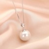 Earrings from pearl, beads, pendant, short necklace, simple and elegant design, 18 carat