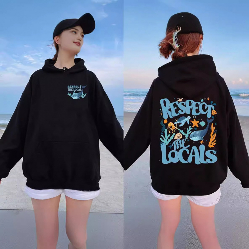 Cross-Border Europe and the United States Respect Local People Hoodies, Protect Our Oceans Whale Save the Ocean Sweatshirts
