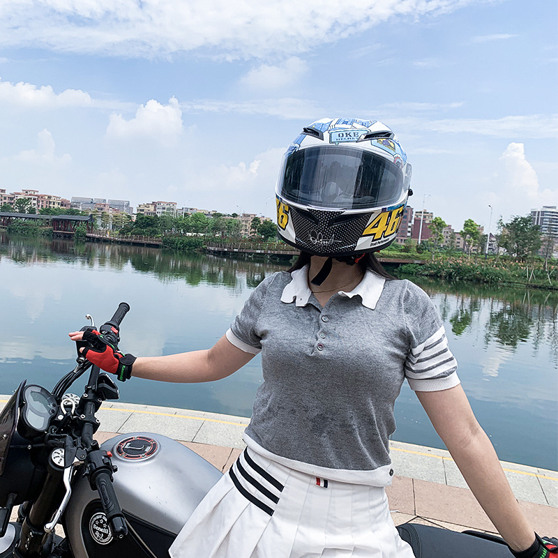 Casco de equitación motocicleta hombres cuatro estaciones universal doble lente grande cola casco Bluetooth motocicleta Caballero expuesto casco completo