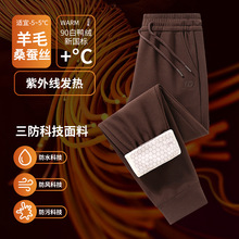 石墨烯新国标羽绒裤90白鸭绒冬季男士保暖卫裤运动裤发热羊毛裤男