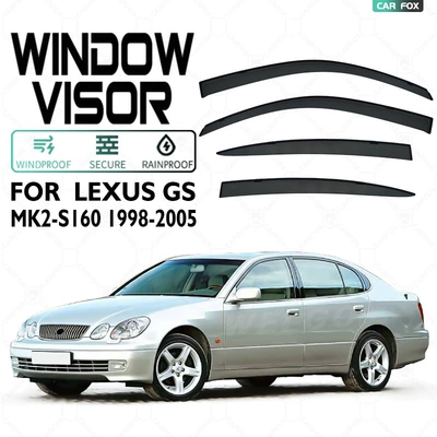 Suitable for Lexus GS Sunny Rain Winch Rearview Mirror Rain Eyebrow Lexus GS Window visor (Rain shield) - cross-border-precision-printing-lexus-gs-mk2-s160-1998-2005-no-bright-strips-rain-shield-corner-protector-packaging