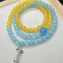 新中式天然红黄玛瑙本命年手链串珠双圈手女送礼显手白引流礼品