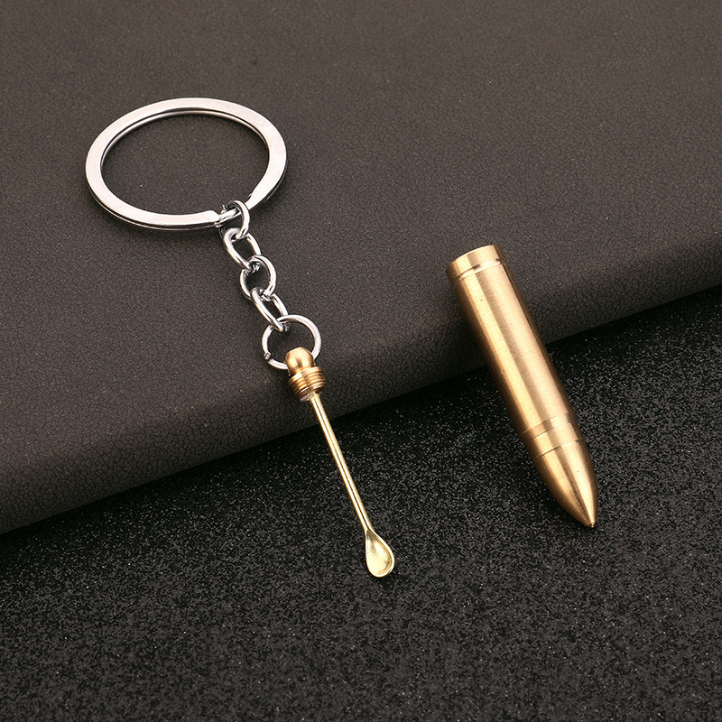 Pure Brass simulation bullet model ear pick chicken eating peripheral model stall hot selling bullet portable keychain