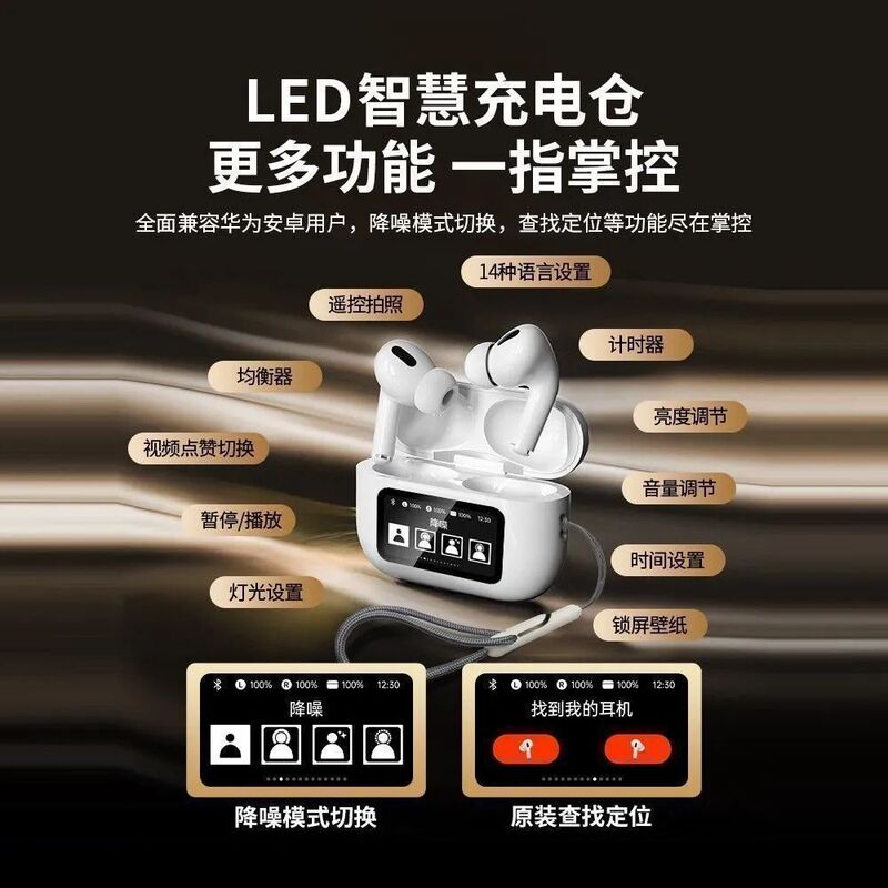 爆款A9Pro耳机智能彩屏ANC+ENC降噪超长续航A10ProA11Pro蓝牙耳机|undefined