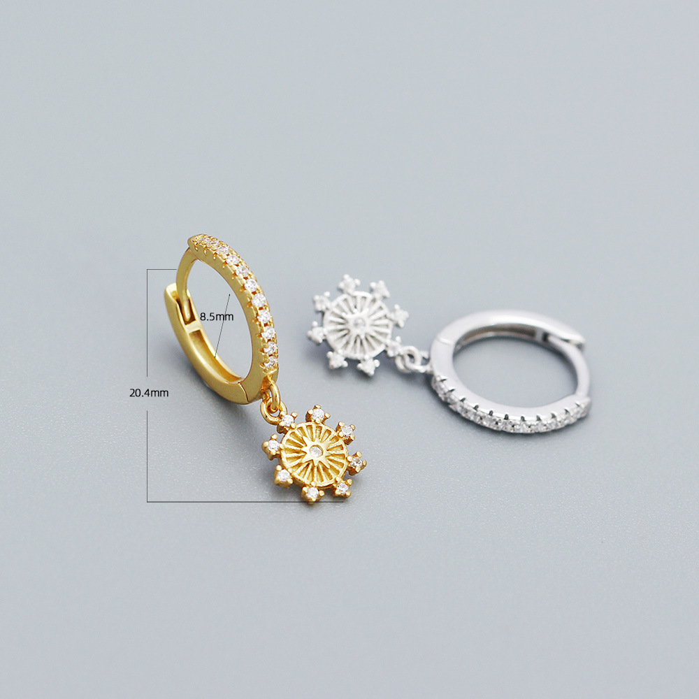 Fashion Geometric Sterling Silver Plating Zircon Earrings 1 Pair