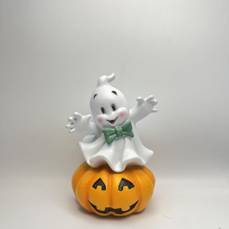 新しい国境を越えた外国貿易ハロウィンツリーゴーストハウスロッキングチェアホームデスクトップ装飾ゴーストカボチャ車の樹脂振り子|undefined