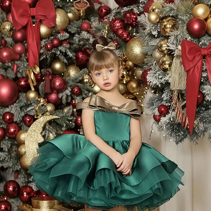 Cross-Border Export Girls One-Shoulder Dress Little Girl Birthday Party Performance Clothing Kidsren's Christmas Princess Dress Cross-Border Export Girls One-Shoulder Dress Little Girl Birthday Party Performance Clothing Kidsren's Christmas Princess Dress