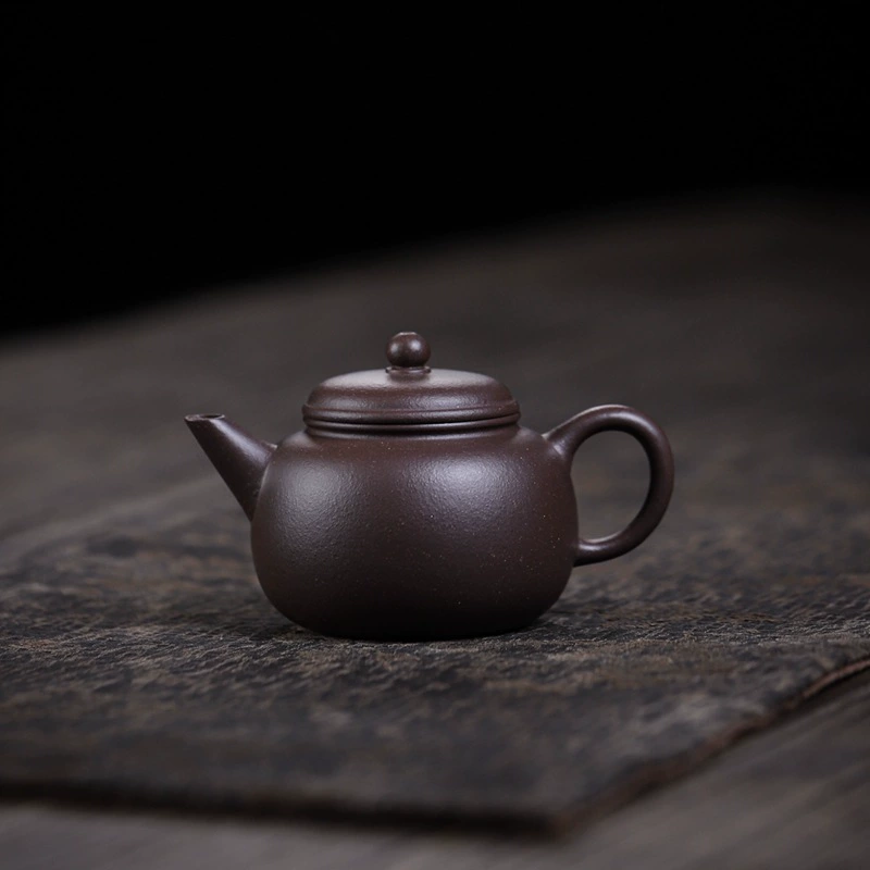 Gongtang Zisha pot Самодельная оригинальная руда Tianqingzun уровень 110 мл тонкая резьба прокол фиолетовый песок набор чая