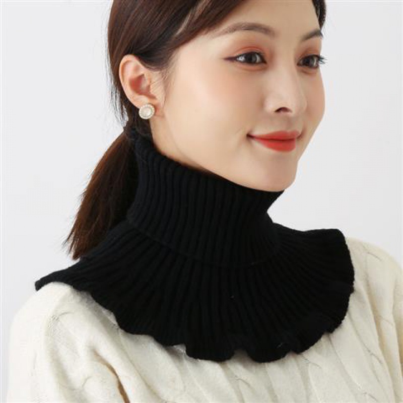 女式假衣领高领围脖护颈假领子新款秋冬防风针织保暖脖套韩版百搭|undefined