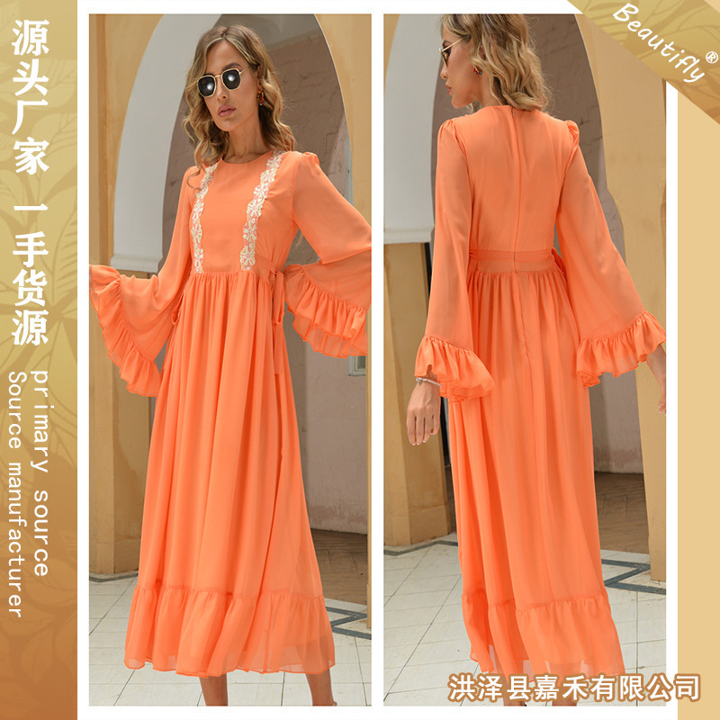 Cross-Border New Model Factory Direct Sale Pakistani Chiffon Fashion Women's Dress