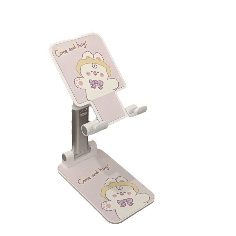 かわいいアニメ携帯電話スタンドデスクトップ怠け者回転折り畳み携帯電話スタンド携帯タブレットスタンド|undefined