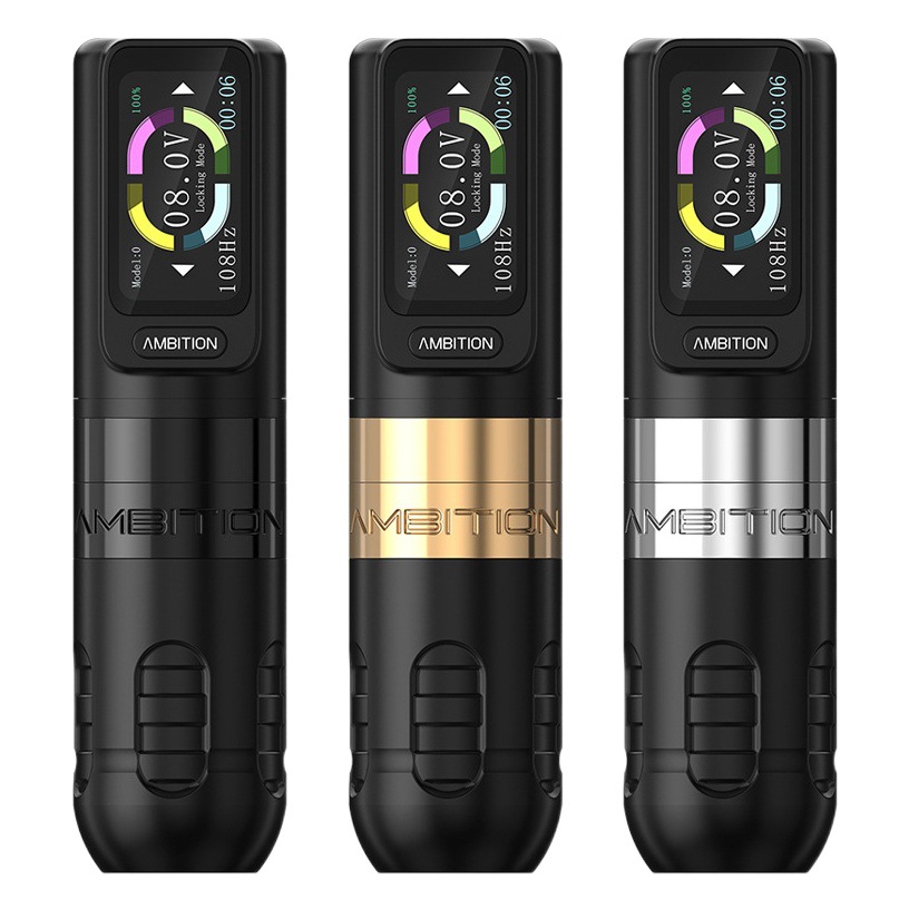 Ambición pantalla a color táctil barra recta tatuaje pluma motor sin escobillas línea de corte niebla todo en una máquina de tatuaje equipo herramienta