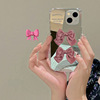 ins girl bow Mirror TPU Applicable Apple 13 Mobile phone shell iphone14 silica gel 12 Soft shell 11