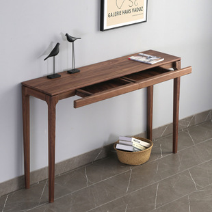 Wholesale Nordic Solid Wood Entrance Table Black Walnut Strip Table White Oak Narrow Table Modern Simple New Chinese Style