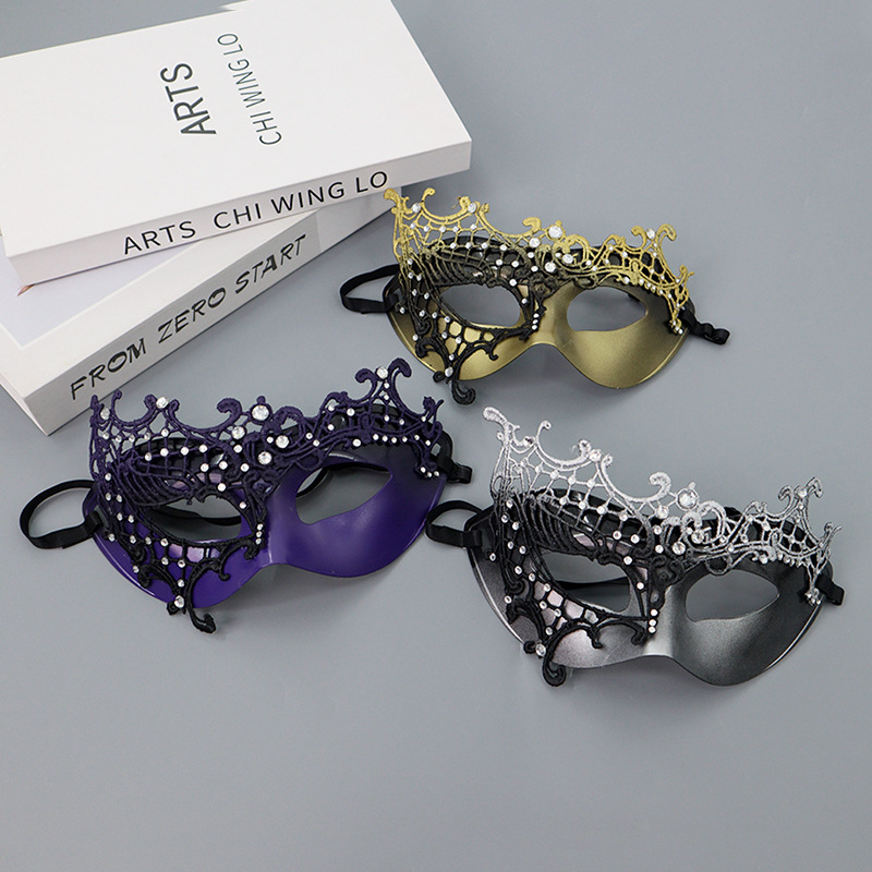 Venecia baile de máscaras de diamantes de un solo ojo máscara de cabeza plana mitad cara princesa sexy espectáculo de fiesta máscara de ojos