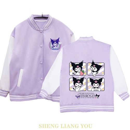 Girls' Han Version Baseball Jacket  Autumn New Casual Contrast Color Lulùmi Print Baseball Jacket Trend