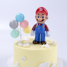 搪胶马里奥手办 空心玛丽奥公仔玩具 蛋糕烘焙装饰模型摆件批发