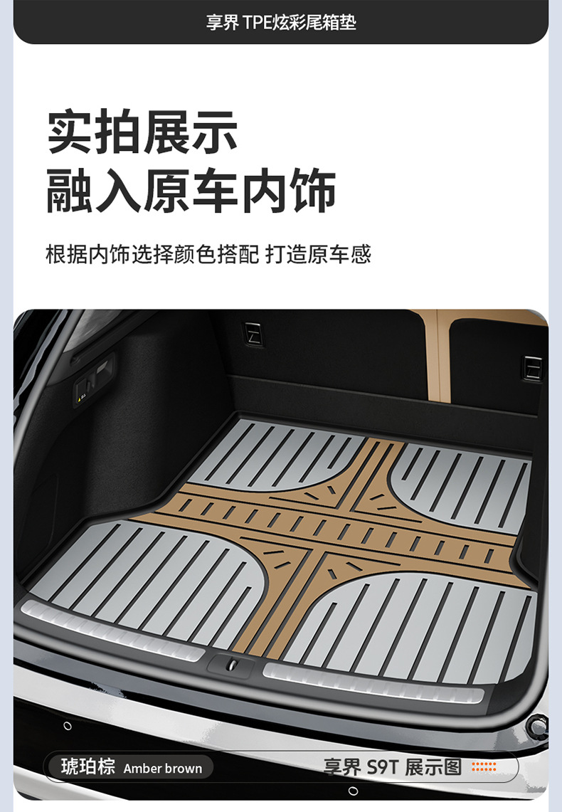 Suitable for the New Xiangjie S9T, Special Colorful Tpe Car Trunk Mat, Car Accessories Trunk Mat