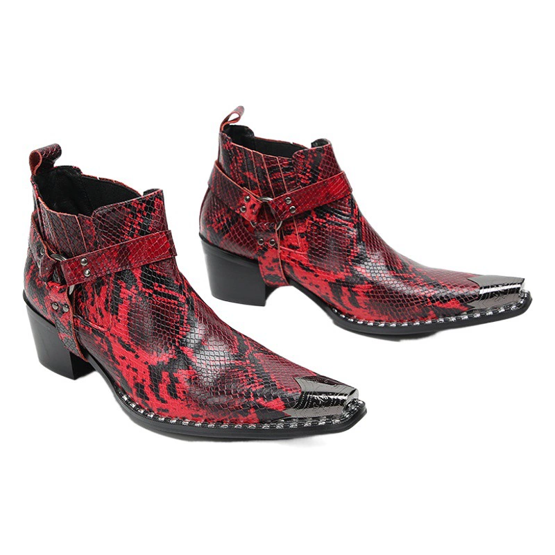 Senlu Простые короткие сапоги мужские весенне-осенние одиночные сапоги с острым носом из змеиной кожи из воловьей кожи ботильоны и ботильоны до щиколотки ботильоны обувь на плоской подошве модные сапоги