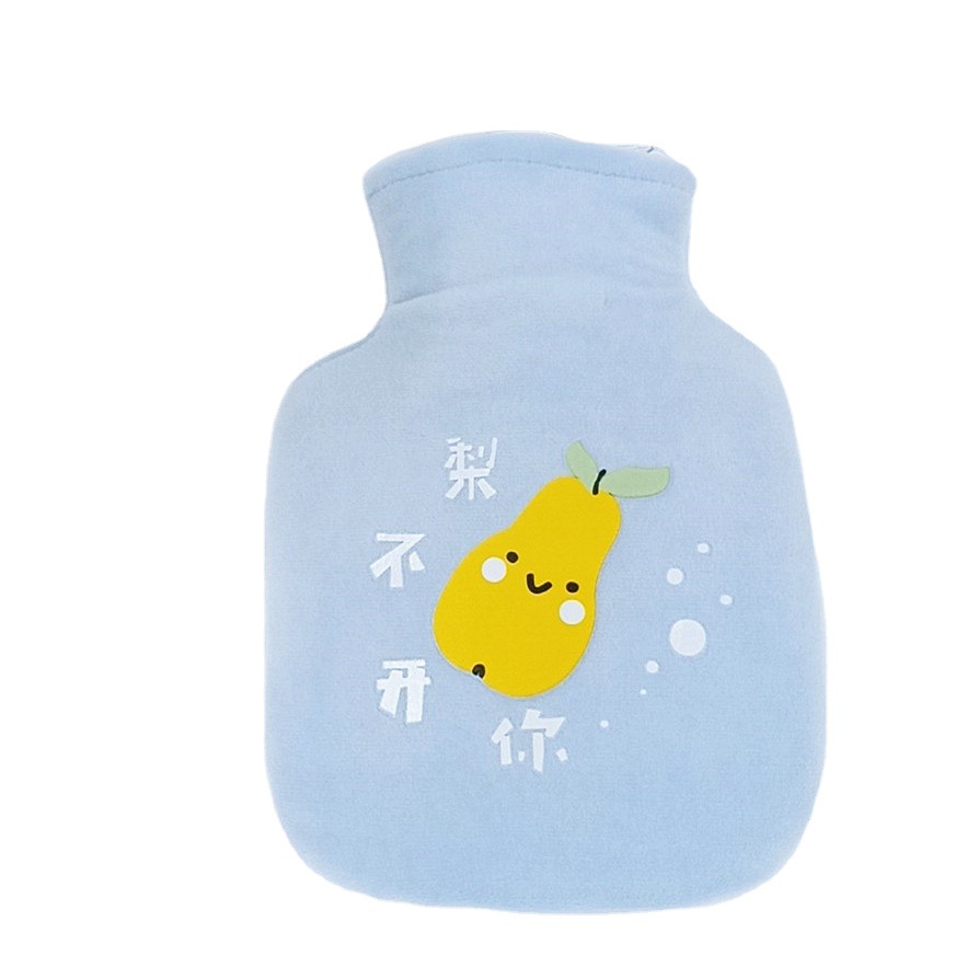 Nueva bolsa de agua caliente de inyección de agua a prueba de explosiones bolsa de agua caliente de riego calentador de mano estudiante de dibujos animados felpa extraíble cubierta de tela lavable calentador de mano