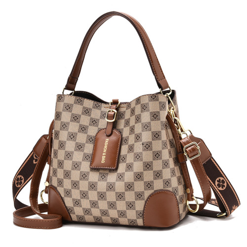 Wide shoulder strap bucket bag for women cross-border new light luxury women's bag portable shoulder bag women's high-end fashion crossbody bag trend