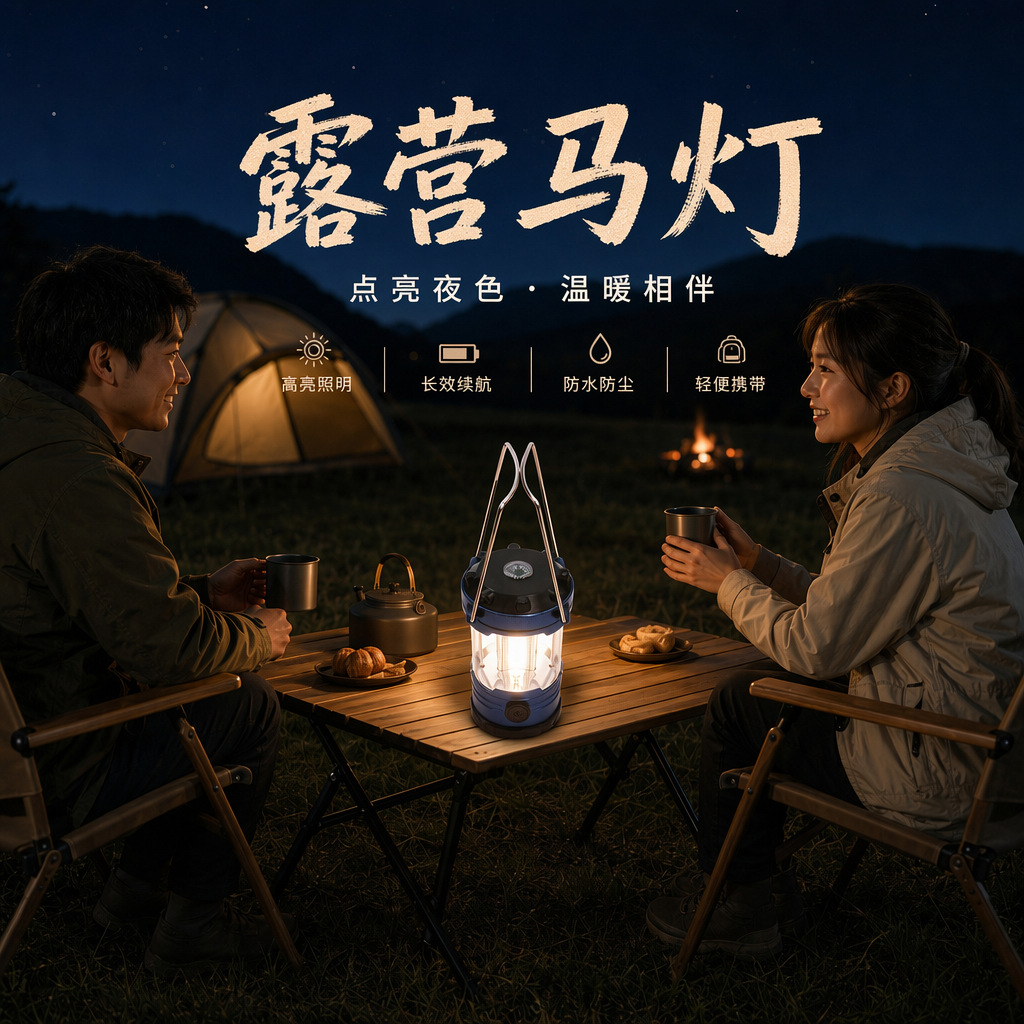 야외 캠핑 랜턴 휴대용 다기능 LED 캠프 랜턴 텐트 램프 타입-C 충전 레트로 랜턴