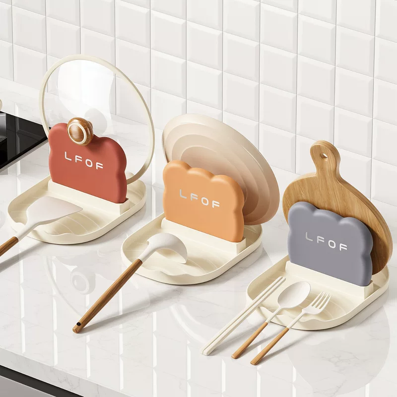 Кухонная подставка под крышки кастрюль в кремовом стиле, стойка для spatula, хранение, место под крышки, многофункциональная подставка для крышек, сток под крышки