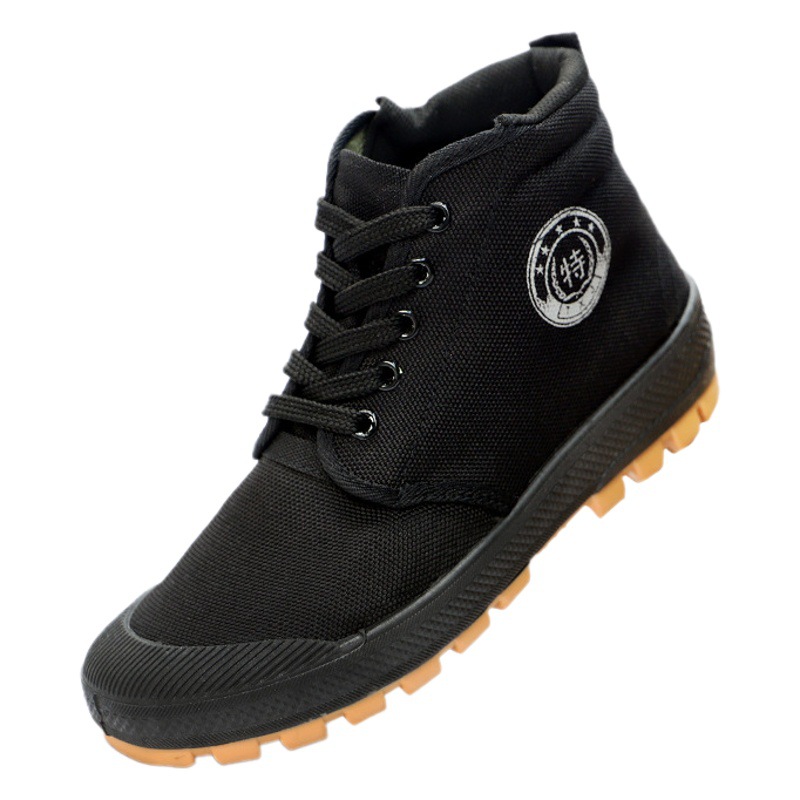 High-top thickened beef tendon sole non-slip wear-resistant breathable single work shoes labor protection canvas dad shoes manufacturers on behalf