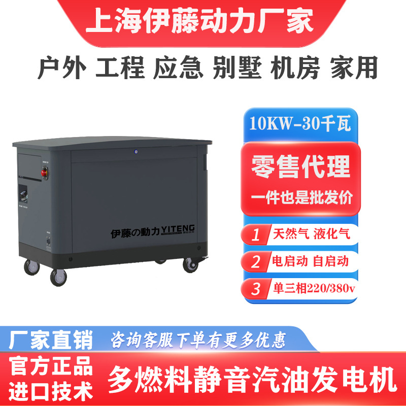 Ito Power Generador de gas Generador de gasolina Multicombustible Gas Natural 10kw20kw30kw35 KW