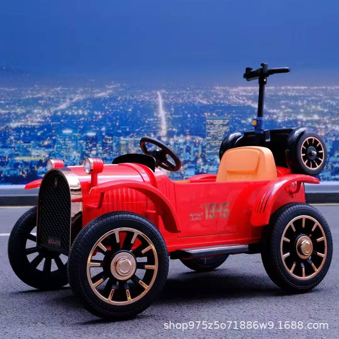 Bedoqi coche eléctrico para niños de cuatro ruedas doble asiento adulto interacción padre-hijo coche de juguete de control remoto para niños y niñas
