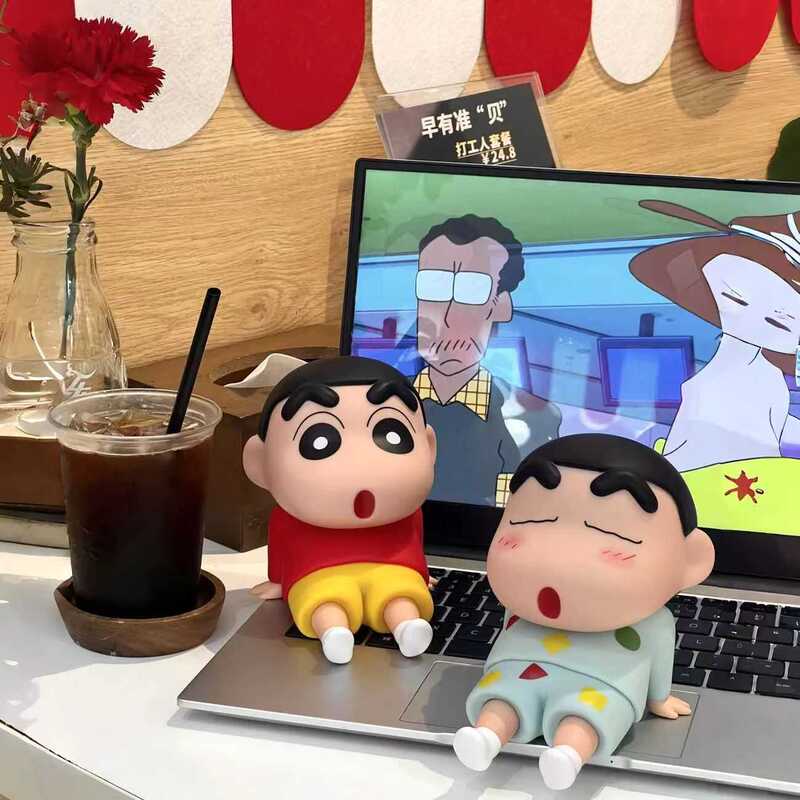 クレヨンしんちゃんアニメ怠け者携帯電話スタンド携帯電話スタンドデスクトップ置物ファッションフィギュア人形プレゼント|undefined