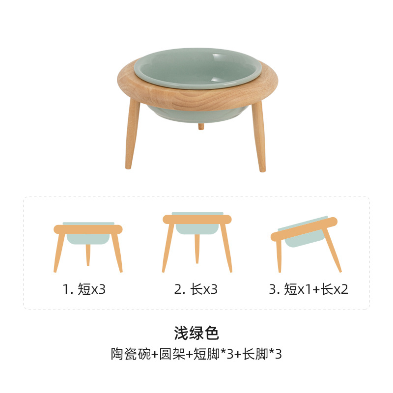 Platillo volante de cerámica gato tazón de protección de pie alto vértebra cervical gato tazón de comida gato perro gato cuenca bebedero mascota merienda tazón de cerámica