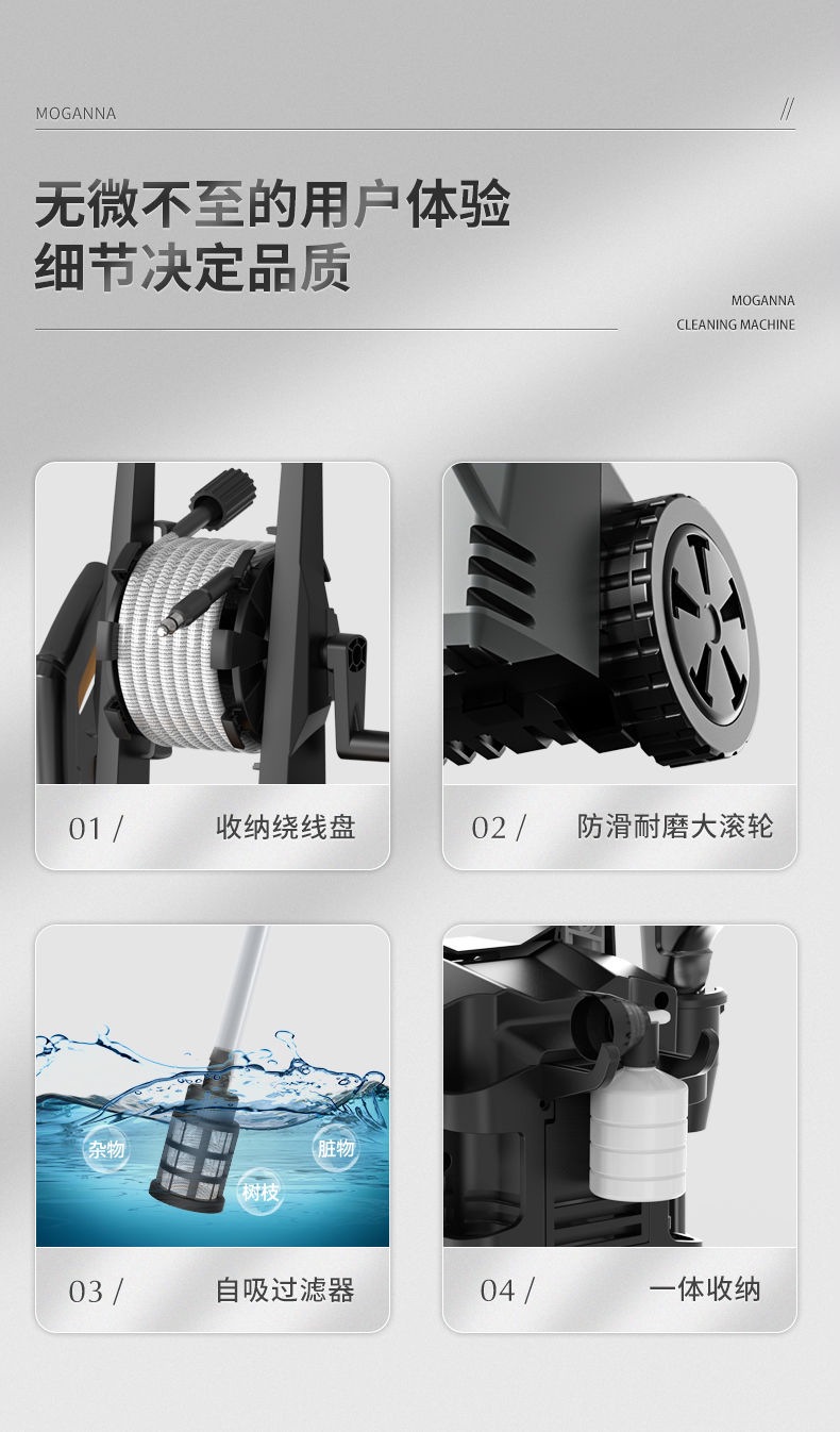 Car Wash Artifact High-Pressure Car Washing Machine High-Pressure Water Gun Cleaning Machine 220V Household Commercial Car Wash Water Gun High-Pressure Gun