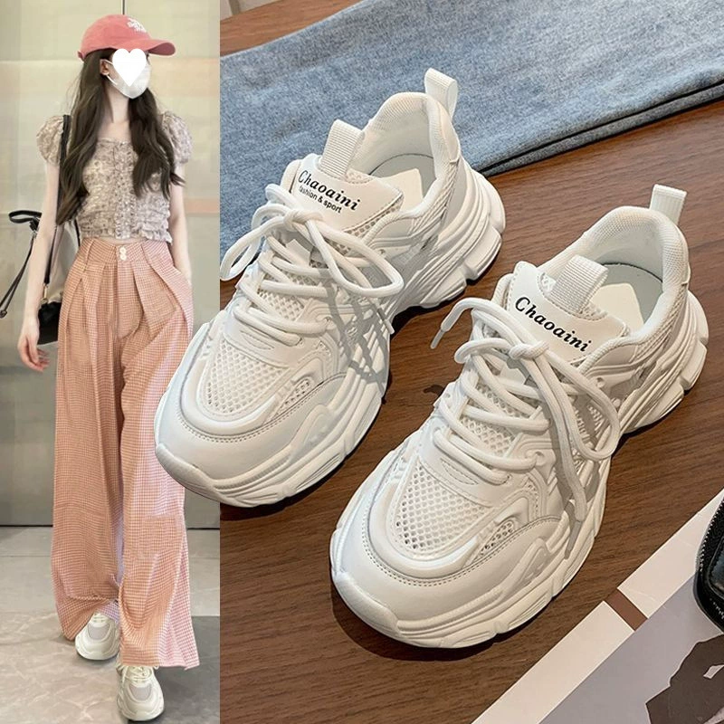 Женские кроссовки Dad Shoes лето 2025, новые, мягкая подошва, легкие, спортивные, популярные, удобные, дышащая сетка.