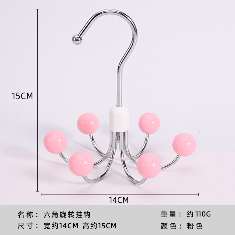 여섯 개의 발톱 후크 핑크 나무 비즈