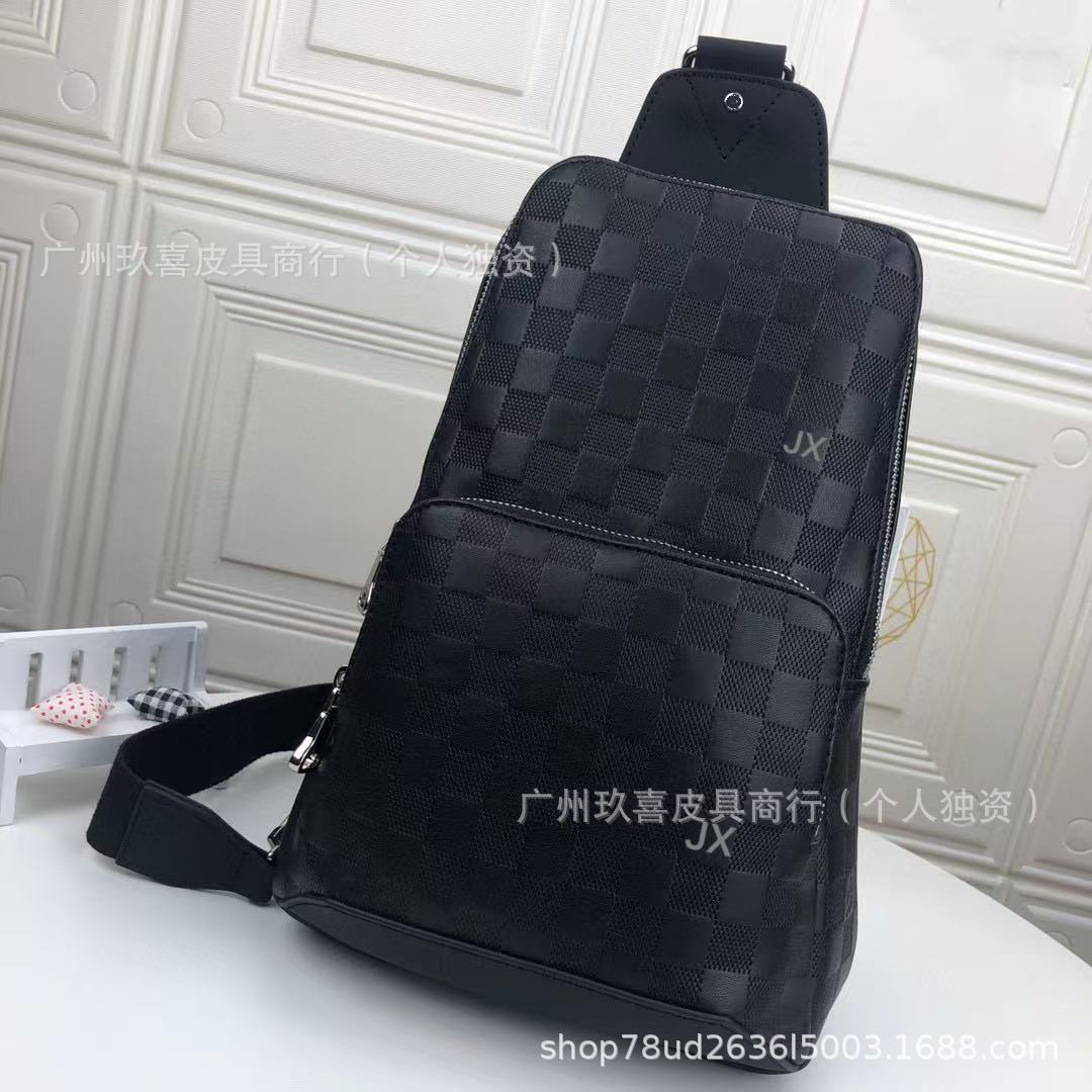 Bolso de pecho clásico de hombre estricto impresión multicapa cremallera bolso de cintura de hombro de cuero bolso de comercio exterior bolso de hombre versión alta