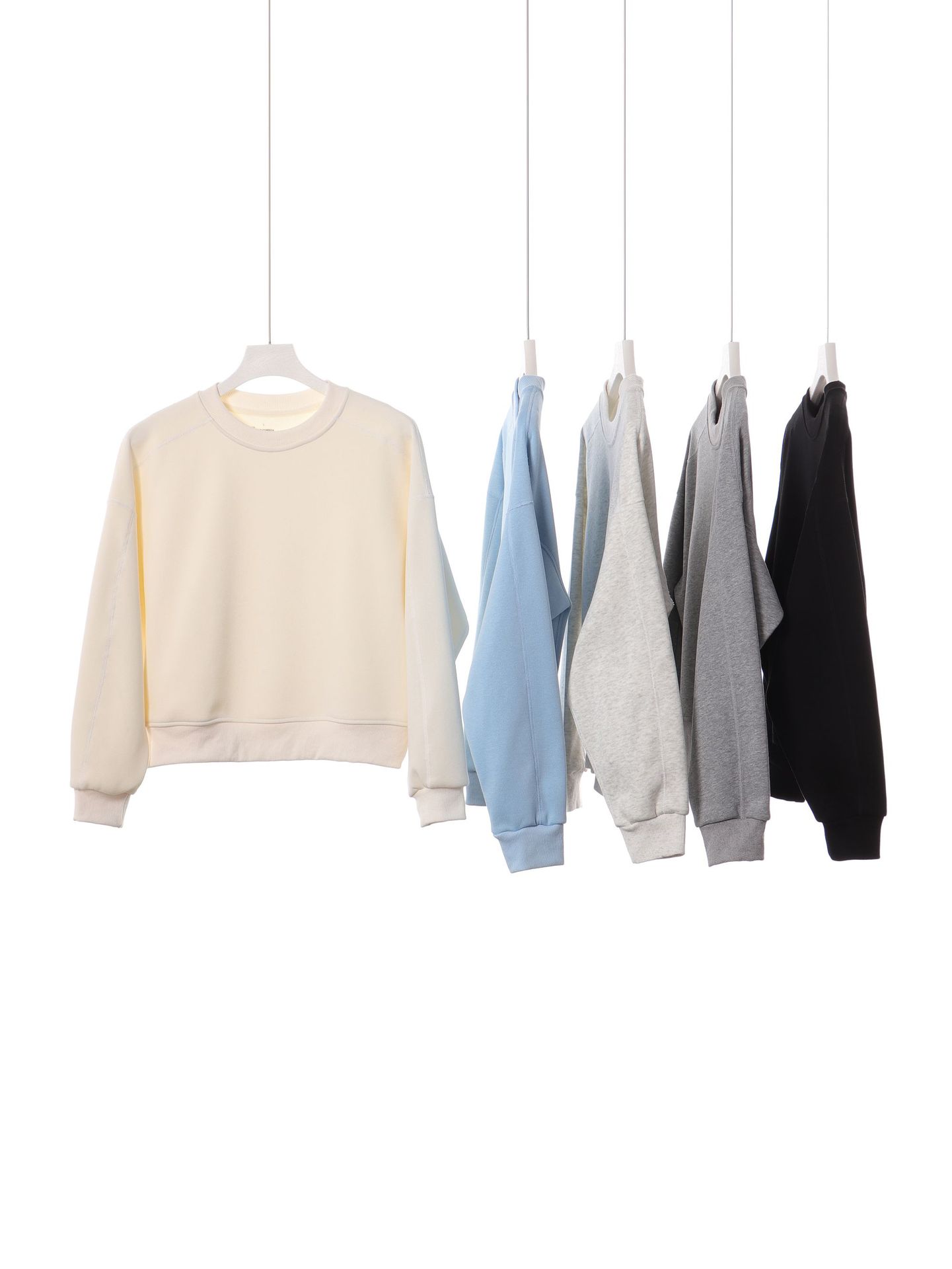 Otoño e invierno nuevo peso 420g ropa femenina cuello redondo corto más suéter de terciopelo marca de moda hasu sólido blusa de diseño de línea image 4