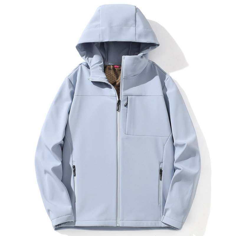 New Soft Shell Mountaineering Hooded Jacket Couple Style Spring and Autum Trendy Brand Outdoor Slim Jacket Work Jacket 25
