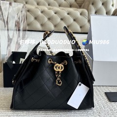 小香風25c新型25bag紐引きバケツレトロ菱格hoboヒッピーバッグシングルショルダーバッグ脇下カバン