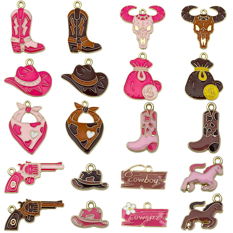 DIY Oil-Drip Western Cowboy Hat Accessories Single Pendant Cowboy Boots Bull Head Keychain Necklace Bracelet Pendant DIY Oil-Drip Western Cowboy Hat Accessories Single Pendant Cowboy Boots Bull Head Keychain Necklace Bracelet Pendant