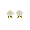 Silver needle, fashionable fresh earrings from pearl, accessory, silver 925 sample, simple and elegant design, wholesale