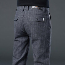 2025毛呢子休闲裤男秋冬新款中年商务工作直筒免烫抗皱西裤长裤子