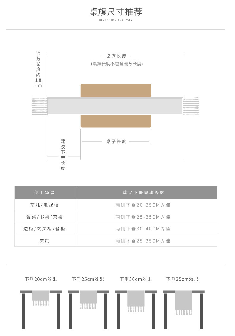 跨境美式风格刺绣桌旗棉麻餐桌布流苏茶几桌垫家居长桌装饰布现货详情2