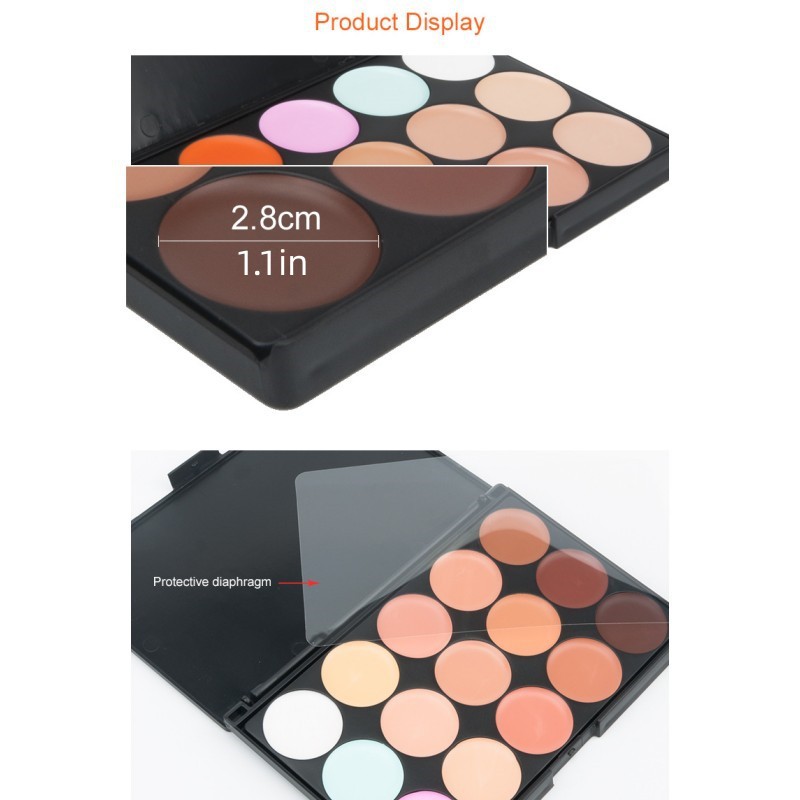 QLZHANFU 15 Color concealer Mini Cover Black Eyes, Underlay, Repair, 3D Waterproof, Beauty, Makeup_voghion.com