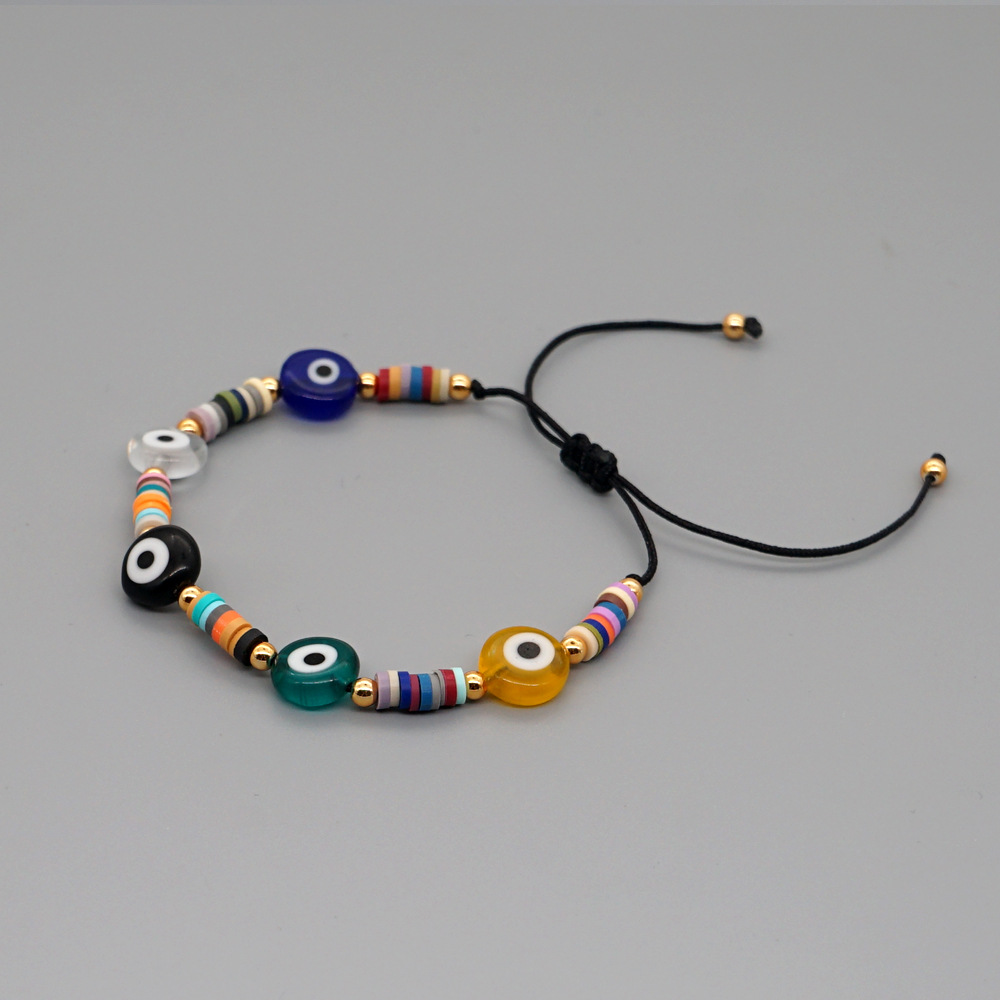 Simple Bohemian Hand Ethnic Glass Eye Bead Bracelet display picture 7