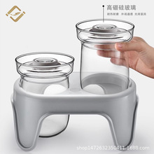养生壶玻璃杯配件高硼硅玻璃炖盅通用耐高温带盖透明家用一件起批